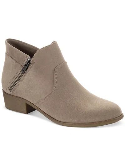 Sun + Stone Adelinee Womens Zipper Ankle Boots In Mushroom Micro