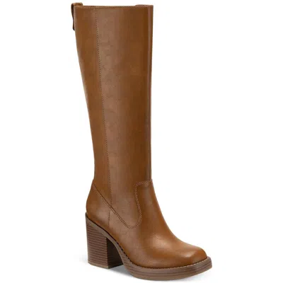 Sun + Stone Aiimee Womens Faux Leather Side Zip Knee-high Boots In Brown