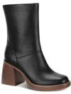 Sun + Stone Aleenn Womens Stacked Round Toe Mid-calf Boots In Black