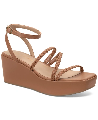 Sun + Stone Women's Alyssaa Ankle-strap Platform Wedge Sandals, Created For Macy's In Cinnamon