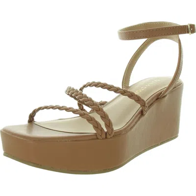 Sun + Stone Alyssaa Womens Braided Manmade Strappy Sandals In Brown