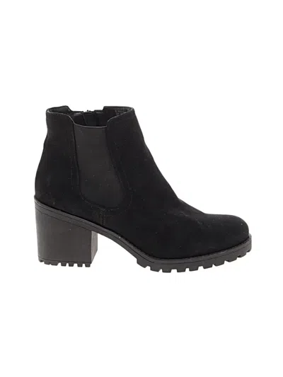 Pre-owned Sun + Stone Ankle Boots In Black