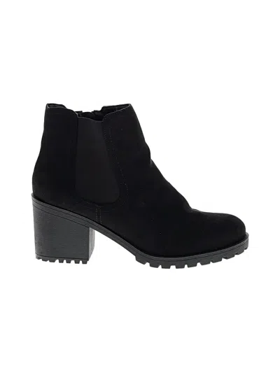 Pre-owned Sun + Stone Ankle Boots In Black