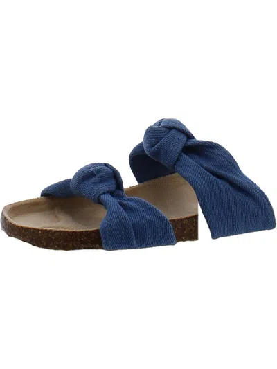 Sun + Stone Astrid Womens Denim Knotted Flatform Sandals In Multi