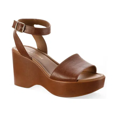 Sun + Stone Audreey Womens Faux Leather Ankle Strap Wedge Sandals In Multi