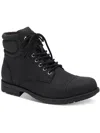 SUN + STONE BAKER WOMENS FAUX LEATHER ANKLE COMBAT & LACE-UP BOOTS