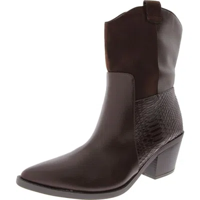 Sun + Stone Biancaa Womens Faux Leather Ankle Cowboy, Western Boots In Multi