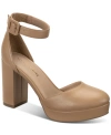 Sun + Stone Women's Birdey Ankle Strap Block Heel Platform Pumps, Created For Macy's In Nude