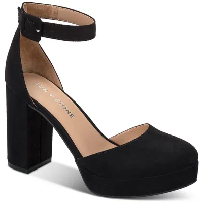 Sun + Stone Birdey Womens Buckle Man Made Block Heels In Multi