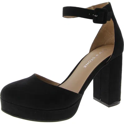 SUN + STONE BIRDEY WOMENS COMFORT INSOLE ROUND TOE PLATFORM HEELS