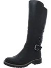 SUN + STONE BLAKELYY WOMENS FAUX LEATHER BUCKLE KNEE-HIGH BOOTS