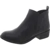 Sun + Stone Cadee Womens Faux Leather Round Toe Booties In Black