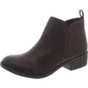 Sun + Stone Cadee Womens Faux Leather Round Toe Booties In Brown