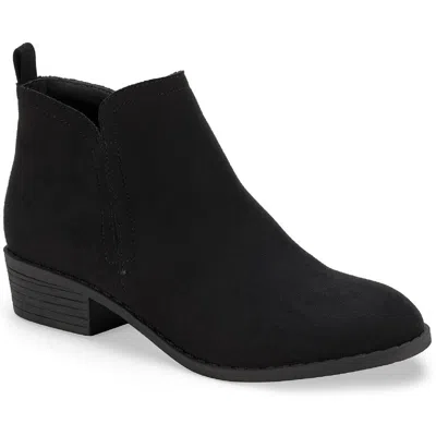 Sun + Stone Cadee Womens Faux Leather Zipper Ankle Boots In Black