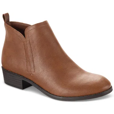 Sun + Stone Cadee Womens Zipper Ankle Booties In Brown