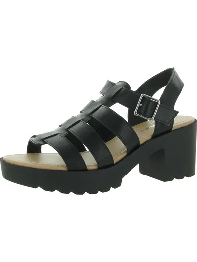 Sun + Stone Daisee Womens Faux Leather Platform Block Heels In Multi