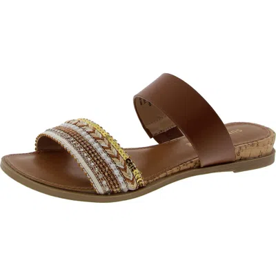 Sun + Stone Easten 3 Womens Beaded Manmade Slide Sandals In Multi