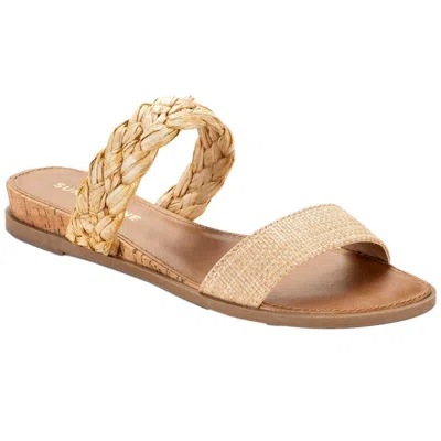 Sun + Stone Sun Stone Easten Slide Sandals Raffia Woven 10016855900 Women's In Brown