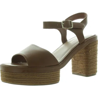 Sun + Stone Edisonn Womens Buckle Faux Leather Platform Sandals In Green
