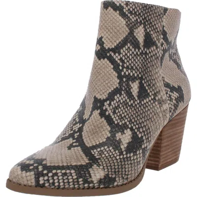 Sun + Stone Eryn Womens Pointed Toe Block Heel Boot In White
