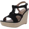 Sun + Stone Tiinsley Womens Ankle Strap Strappy Wedge Sandals In Black