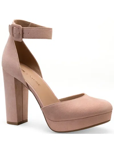 Sun + Stone Estrella Womens Microsuede Ankle Strap Dress Heels In Beige