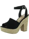 SUN + STONE FEY WOMENS FAUX SUEDE ESPADRILLE HEELS