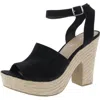 Sun + Stone Fey Womens Microsuede Block Heel Platform Sandals In Black