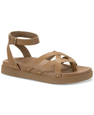 Sun + Stone Finchh Ankle-strap Footbed Sandals, Created For Macy's In Chai