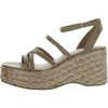 Sun + Stone Finnickk Womens Faux Leather Strappy Wedge Sandals In Multi