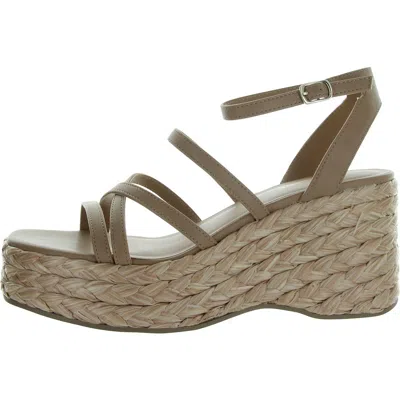 Sun + Stone Finnickk Womens Faux Leather Strappy Wedge Sandals In Multi