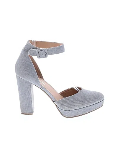 Pre-owned Sun + Stone Heels In Gray