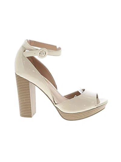 Pre-owned Sun + Stone Heels In Ivory
