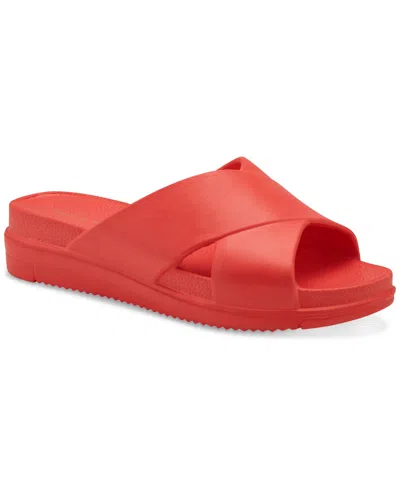 Sun + Stone Women's Islla Crisscross Slide Wedge Sandals, Created For Macy's In Coral