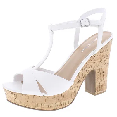 Sun + Stone Jamie Womens Cork Strappy Platforms In Multi