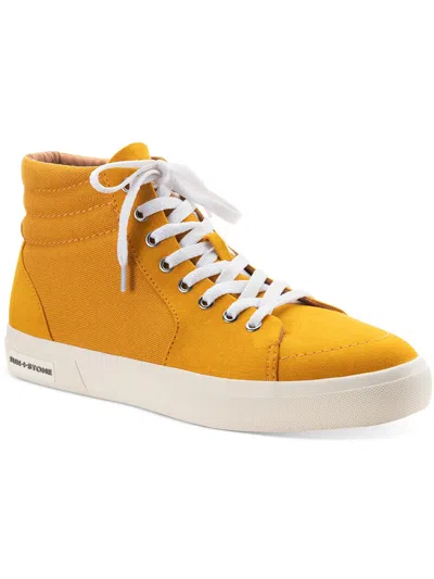 Sun + Stone Jett Mens High Top Lifestyle Casual And Fashion Sneakers In Yellow