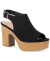 SUN + STONE WOMEN'S JIMMIEE PEEP TOE BLOCK HEEL PLATFORM SHOOTIES, CREATED FOR MACY'S