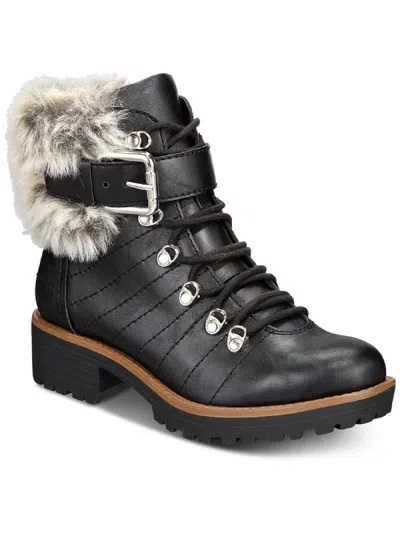 Sun + Stone Jojo Womens Leather Lace-up Ankle Boots In Multi