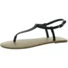 Sun + Stone Krisleyy Womens Printed Open Toe Thong Sandals In Black