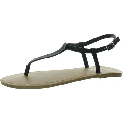Sun + Stone Krisleyy Womens Printed Open Toe Thong Sandals In Black