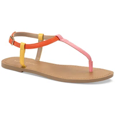 Sun + Stone Krisleyy Womens Printed Open Toe Thong Sandals In Pink