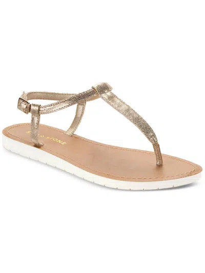Sun + Stone Kristi Womens Faux Leather Slingback Flat Sandals In Multi