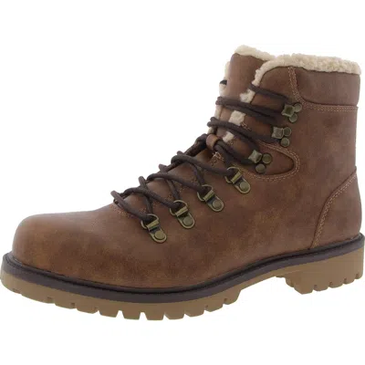 Sun + Stone Kyson Womens Faux Leather Cozy Winter & Snow Boots In Multi