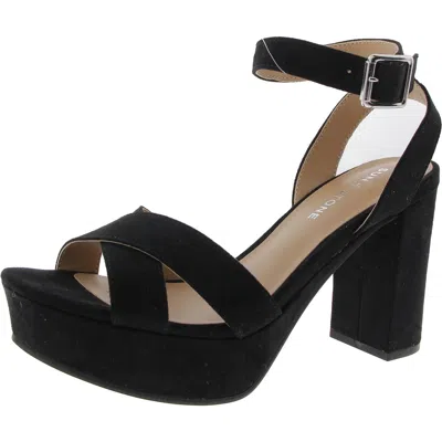 Sun + Stone Lillah Womens Faux Leather Heels In Black