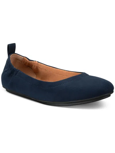 Sun + Stone Luccia Womens Microsuede Comfort Ballet Flats In Blue