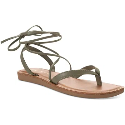 Sun + Stone Maggiee Womens Strappy Flat Thong Sandals In Multi
