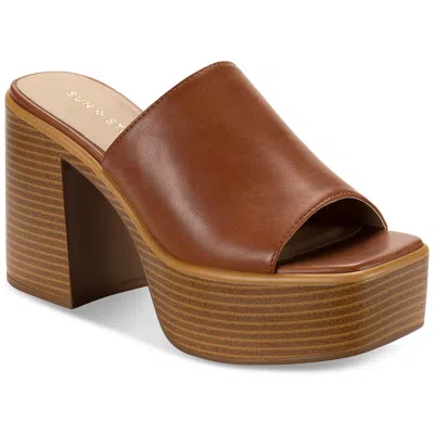 Sun + Stone Marlenee Womens Faux Leather Slip On Heels In Multi