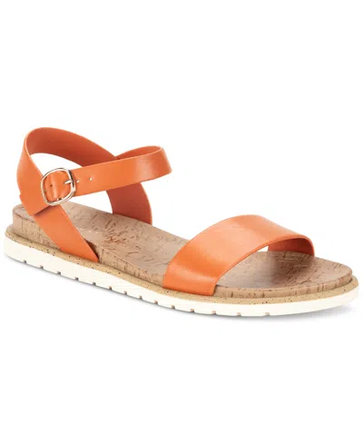 Sun + Stone Mattie Flat Sandals, Created For Macy's In Papaya