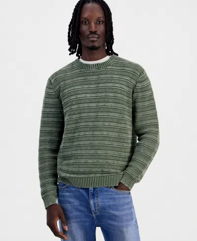 Sun + Stone Men's Acid Stripe Long-sleeve Sweater, Macy's Exclusive In Green