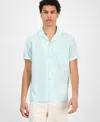 Sun + Stone Men's Adrian Short Sleeve Striped Button-front Camp Shirt, Exclusively At Macy's